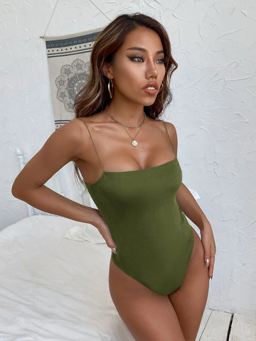 Solid Skinny Cami Bodysuit