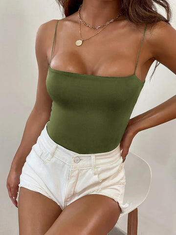Solid Skinny Cami Bodysuit