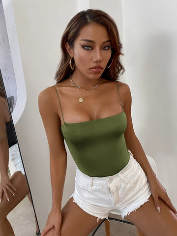 Solid Skinny Cami Bodysuit