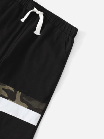 Toddler Boys Camo Print Tee & Drawstring Waist Sweatpants Set