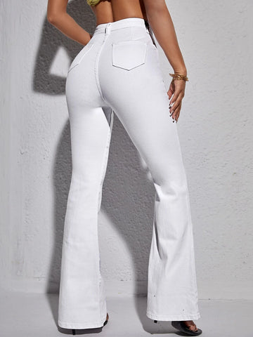High Waist Flare Leg Jeans