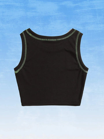 Frmlsstudio Letter Skull & Dog Graphic Ribbed Tank Top