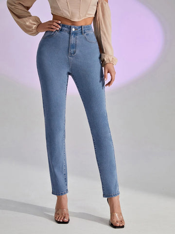 High Waist Cut Out Jeans