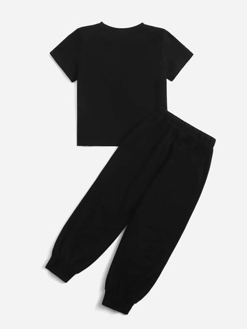 Toddler Boys Reflective Cartoon Graphic Tee & Sweatpants Set