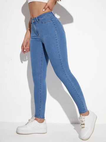 Slant Pocket Skinny Jeans