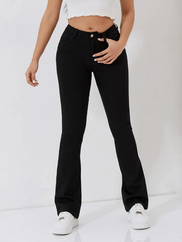PETITE Zipper Fly Flare Leg Jeans