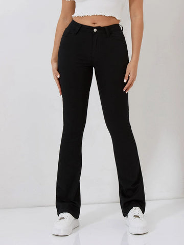 PETITE Zipper Fly Flare Leg Jeans