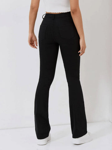PETITE Zipper Fly Flare Leg Jeans