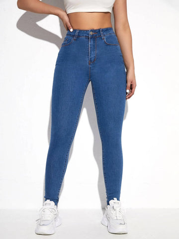 High Waist Skinny Cropped Jeans