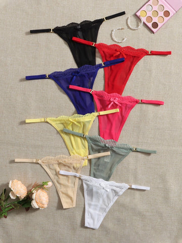 8pack Bow Decor Panty