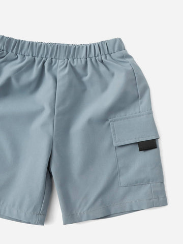 Toddler Boys Earphone Print Tee & Flap Pocket Shorts Set