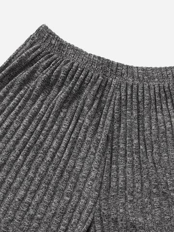 3 Sets Marled Rib Knit Lounge Set