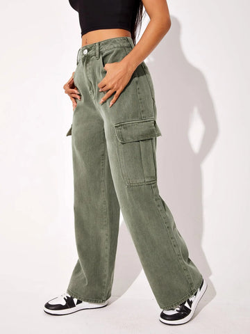 Flap Pocket Cargo Jeans