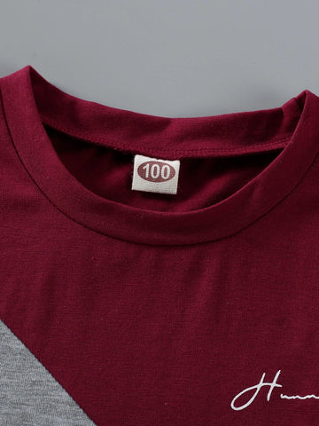 Toddler Boys Color Block Letter Graphic Tee & Shorts