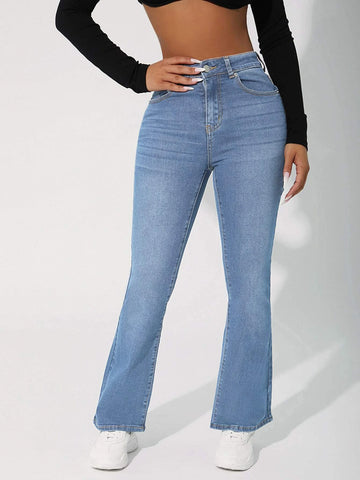 PETITE High Waist Flare Leg Jeans