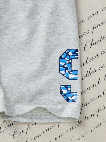 Toddler Boys Number Print Two Tone Tee & Shorts