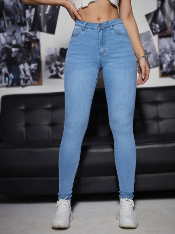 Slant Pocket Skinny Jeans