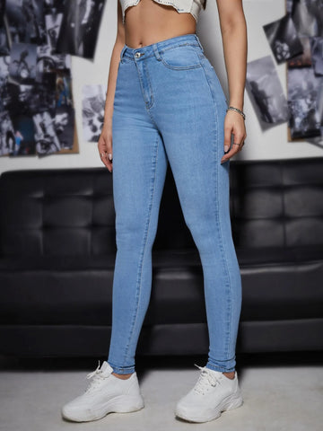 Slant Pocket Skinny Jeans