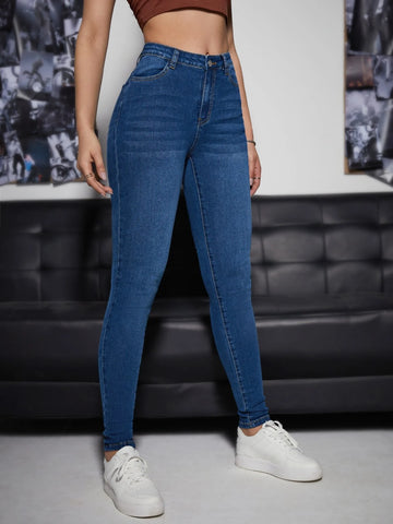 Slant Pocket Skinny Jeans