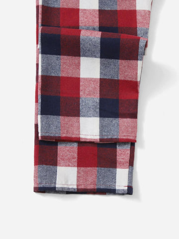 3pcs Tartan & Gingham Print Sleep Pants