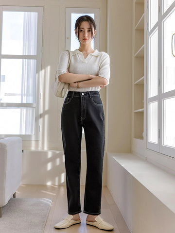 Dazy-Less Slant Pocket Straight Leg Jeans