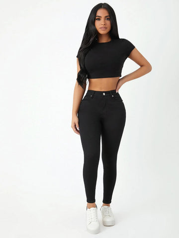 PETITE Slant Pocket Skinny Jeans