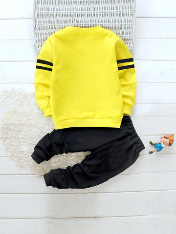 Toddler Boys Letter Graphic Sweatshirt With Sweatpants