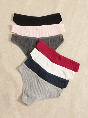 7pack Solid Rib Panty