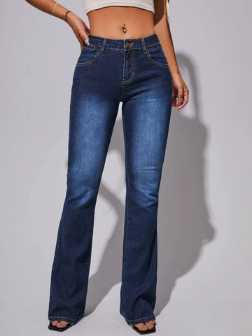 Slant Pocket Bootcut Leg Jeans