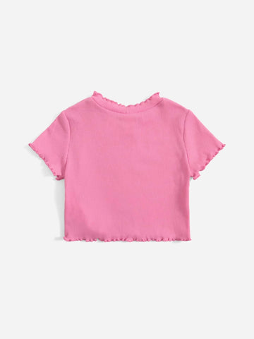 Baby Heart Cut Out Lettuce Trim Top