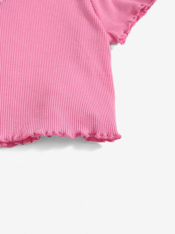 Baby Heart Cut Out Lettuce Trim Top