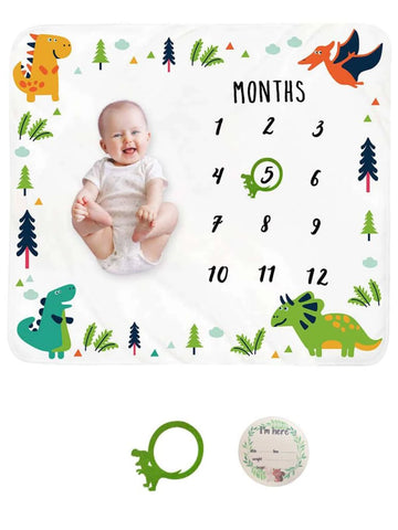 Newborn Photography Cartoon Graphic Blanket & 2pcs Accessories