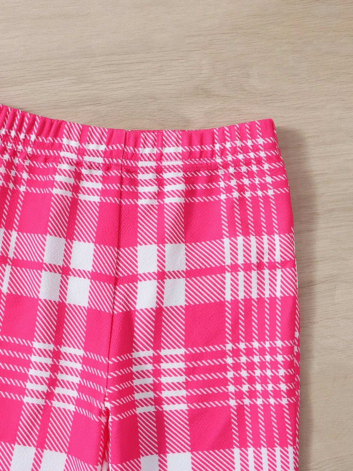 Girls Plaid Halter Top & Flare Leg Pants