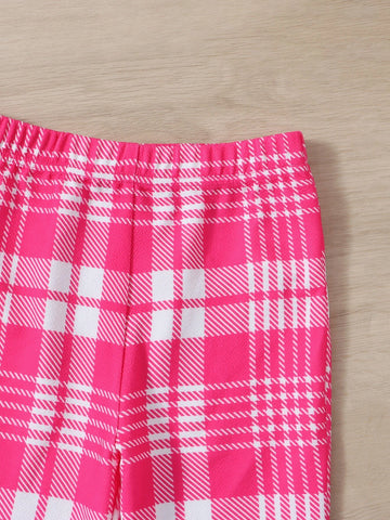 Girls Plaid Halter Top & Flare Leg Pants