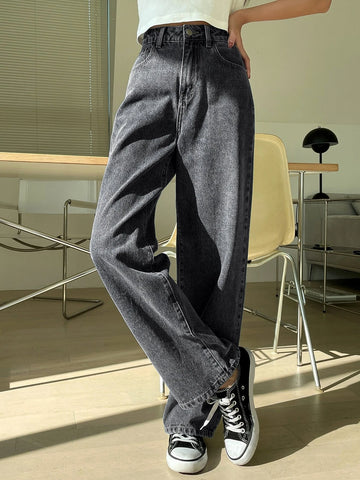 DAZY High Waist Washed Wide Leg Jeans