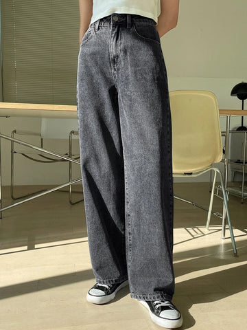 DAZY High Waist Washed Wide Leg Jeans