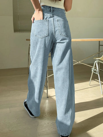 DAZY High Waist Washed Wide Leg Jeans