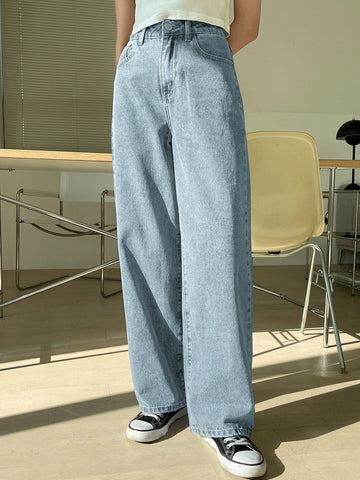 DAZY High Waist Washed Wide Leg Jeans