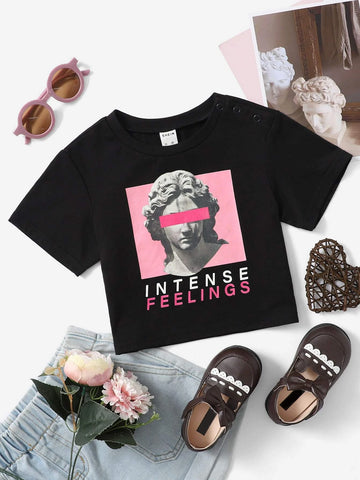 Baby Letter & Figure Graphic Tee