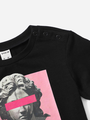 Baby Letter & Figure Graphic Tee