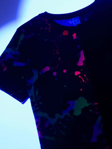 Boys Reflective Splattered Paint Tee & Shorts