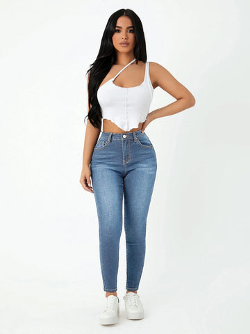 PETITE High Waist Skinny Jeans