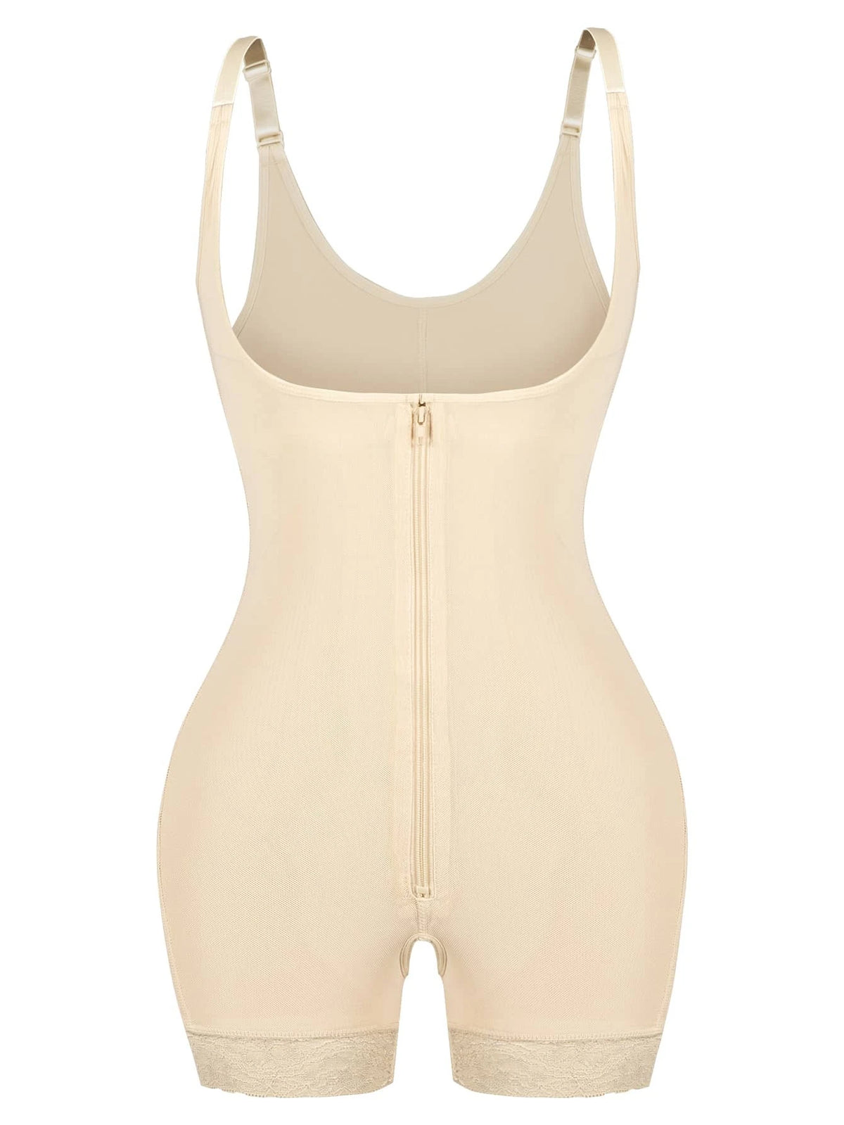 Contrast Lace Zip Back Shapewear Bodysuit