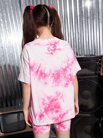 Teen Girls Tie Dye Tee & Biker Shorts