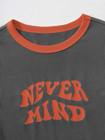 Slogan Graphic Contrast Trim Bodysuit