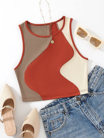 Color Block Tank Top