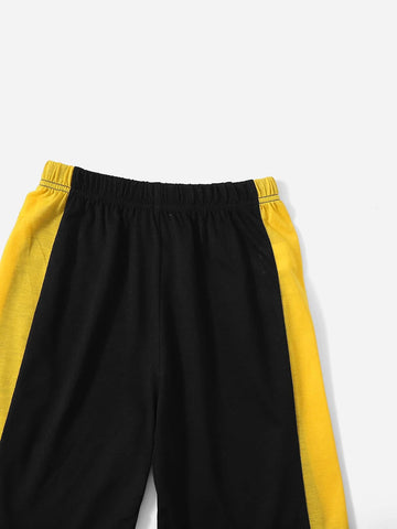 Boys Letter Graphic Colorblock Tee & Shorts