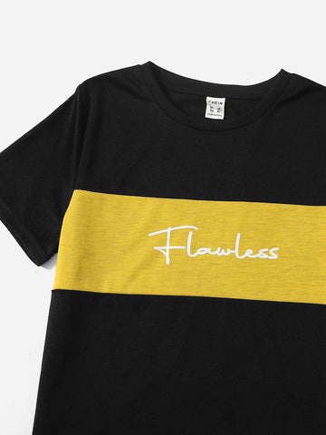 Boys Letter Graphic Colorblock Tee & Shorts