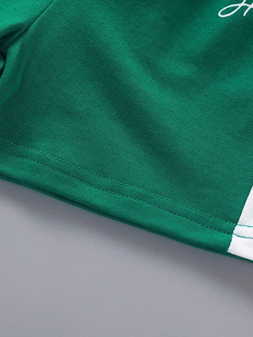 Toddler Boys Color Block Letter Graphic Tee & Shorts