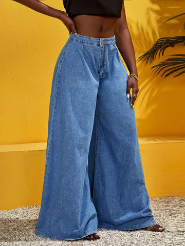 SXY Zip Fly Wide Leg Jeans